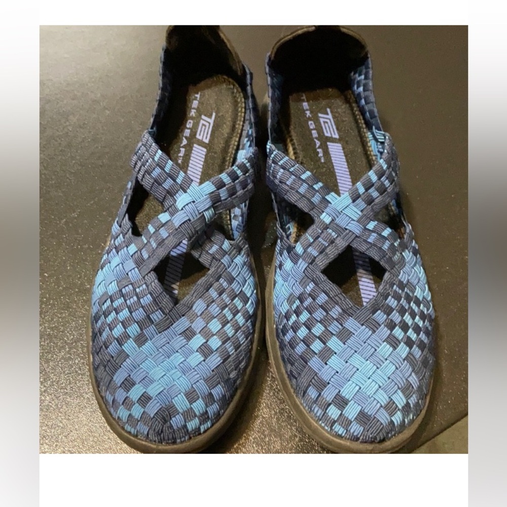 Tek Gear Woven blue Slip-On Shoes. Size 7.5